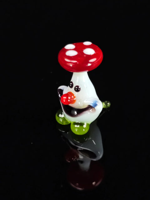 Mushroom Head Figurine, Mini Glass Murano Quality Lampworking Glass Figurine, Hand Made In Ukraine, A Great Addition To Your Collection