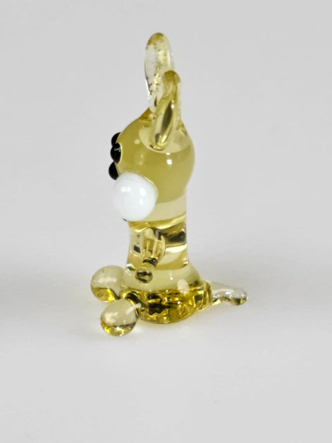 Amber Rabbit Figurine, Mini Glass Murano Quality Lampworking Glass Figurine, Hand Made In Ukraine, A Great Addition To Your Collection