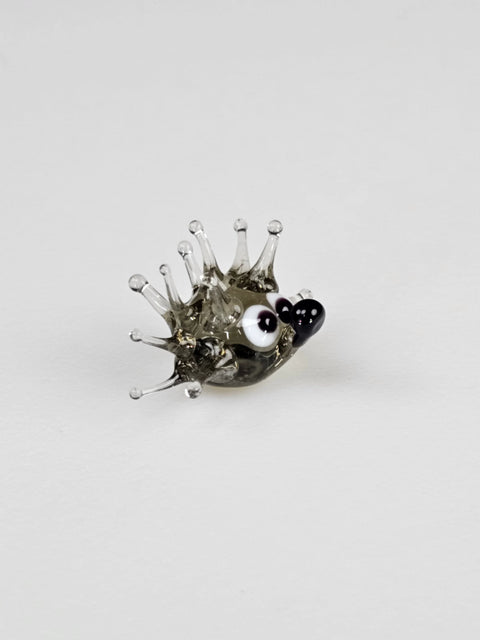 Grey Sea Urchin Figurine, Mini Glass Murano Quality Lampworking Glass Figurine, Hand Made In Ukraine, A Great Addition To Your Collection
