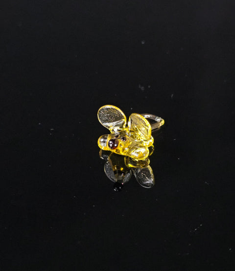 Amber Mouse Figurine, Mini Glass Murano Quality Lampworking Glass Figurine, Hand Made In Ukraine, A Great Addition To Your Collection