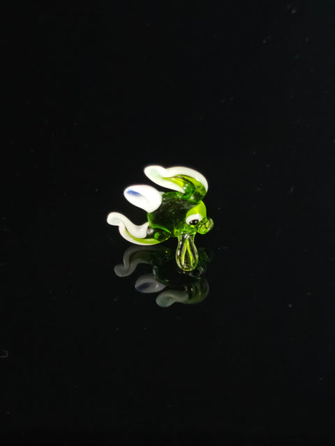 Green Fish Figurine, Mini Glass Murano Quality Lampworking Glass Figurine, Hand Made In Ukraine, A Great Addition To Your Collection