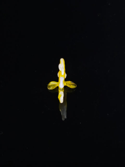 Yellow Fish Figurine, Mini Glass Murano Quality Lampworking Glass Figurine, Hand Made In Ukraine, A Great Addition To Your Collection
