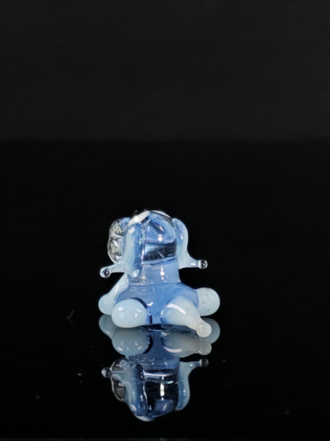 Light Blue Dog Figurine, Mini Glass Murano Quality Lampworking Glass Figurine, Hand Made In Ukraine, A Great Addition To Your Collection
