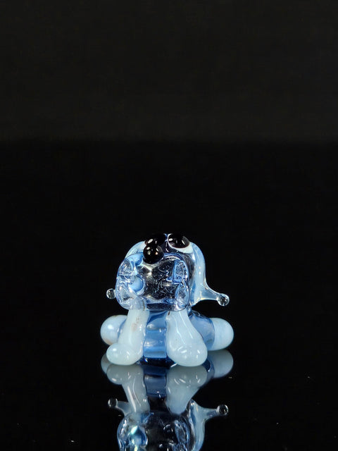 Light Blue Dog Figurine, Mini Glass Murano Quality Lampworking Glass Figurine, Hand Made In Ukraine, A Great Addition To Your Collection