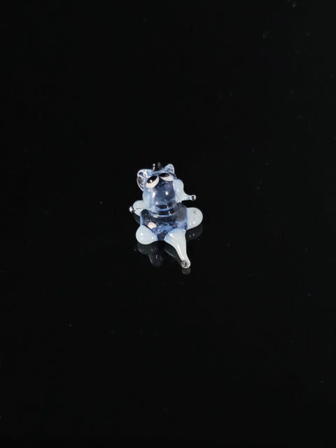 Light Blue Dog Figurine, Mini Glass Murano Quality Lampworking Glass Figurine, Hand Made In Ukraine, A Great Addition To Your Collection