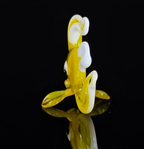 Yellow Fish Figurine, Mini Glass Murano Quality Lampworking Glass Figurine, Hand Made In Ukraine, A Great Addition To Your Collection