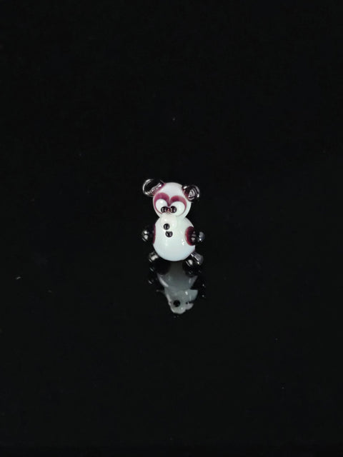 Panda Figurine, Mini Glass Murano Quality Lampworking Glass Figurine, Hand Made In Ukraine, A Great Addition To Your Collection
