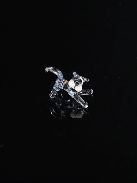 Clear Cat Figurine, Mini Glass Murano Quality Lampworking Glass Figurine, Hand Made In Ukraine, A Great Addition To Your Collection