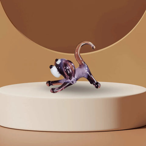 Purple Dog Figurine, Mini Glass Murano Quality Lampworking Glass Figurine, Hand Made In Ukraine, A Great Addition To Your Collection