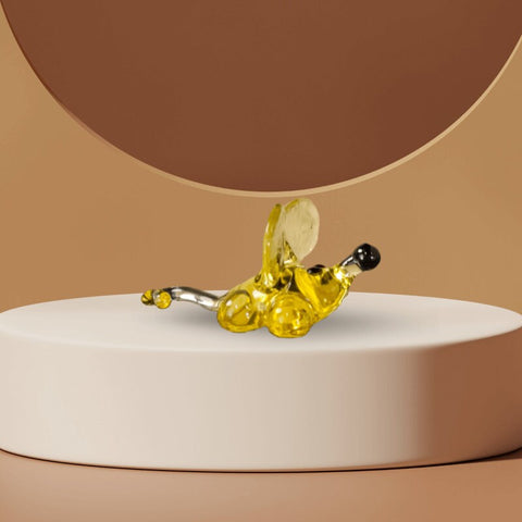 Amber Mouse Figurine, Mini Glass Murano Quality Lampworking Glass Figurine, Hand Made In Ukraine, A Great Addition To Your Collection