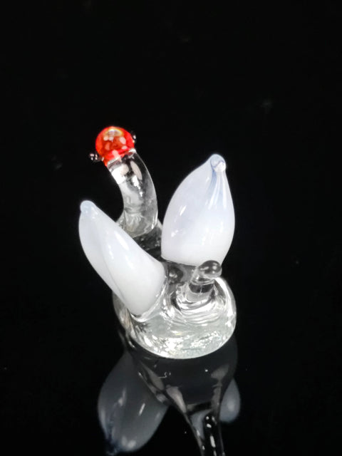Clear Swan Figurine, Mini Glass Murano Quality Lampworking Glass Figurine, Hand Made In Ukraine, A Great Addition To Your Collection