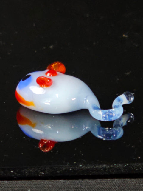 Girl Mouse Figurine, Mini Glass Murano Quality Lampworking Glass Figurine, Hand Made In Ukraine, A Great Addition To Your Collection