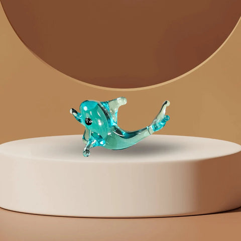 Dolphin Figurine, Mini Glass Murano Quality Lampworking Glass Figurine, Hand Made In Ukraine, A Great Addition To Your Collection