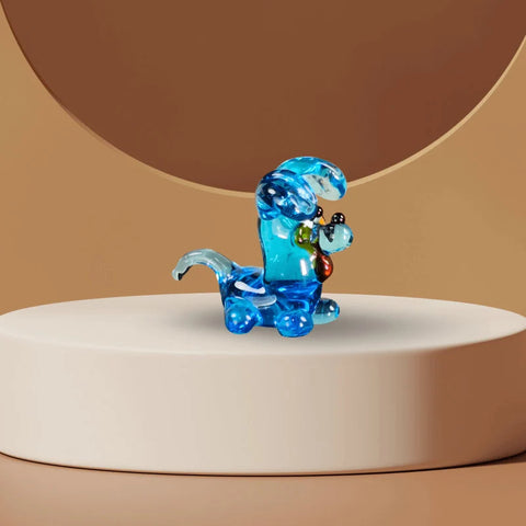Blue Puppy Figurine, Mini Glass Murano Quality Lampworking Glass Figurine, Hand Made In Ukraine, A Great Addition To Your Collection