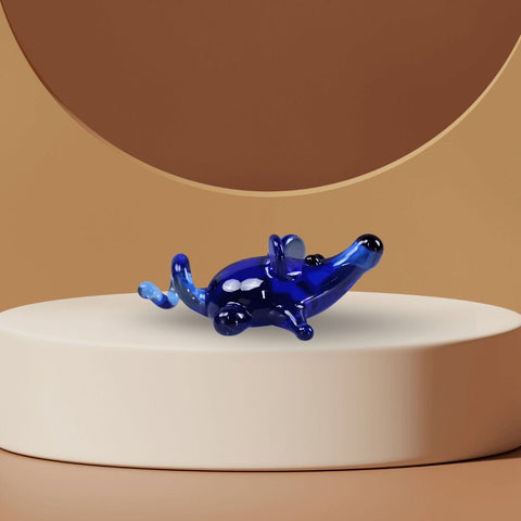 Blue Mouse Figurine, Mini Glass Murano Quality Lampworking Glass Figurine, Hand Made In Ukraine, A Great Addition To Your Collection