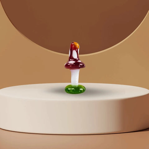 Red Cap Mushroom Figurine, Mini Glass Murano Quality Lampworking Glass Figurine, Hand Made In Ukraine, A Great Addition To Your Collection