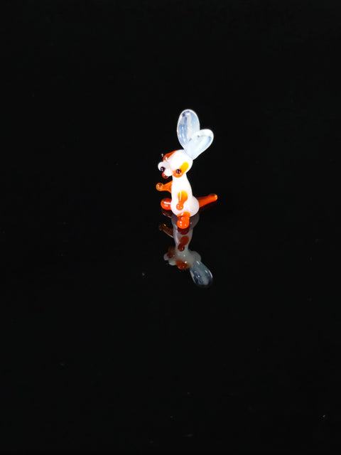 Orange Glass Rabbit Figurine, Handmade Murano Quality Design - Small