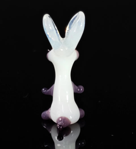 Purple Glass Rabbit Figurine, Handmade Murano Quality Design - Small