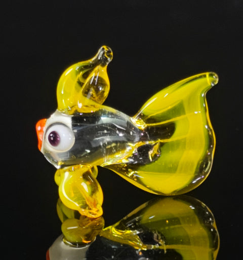 Yellow Glass Fish Figurine, Handmade Murano Quality Design - Small