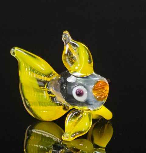 Yellow Glass Fish Figurine, Handmade Murano Quality Design - Small