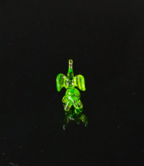Green Elephant Figurine, Mini Glass Murano Quality Lampworking Glass Figurine, Hand Made In Ukraine, A Great Addition To Your Collection