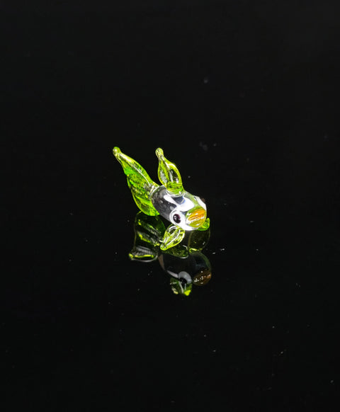 Green Fish Figurine, Mini Glass Murano Quality Lampworking Glass Figurine, Hand Made In Ukraine, A Great Addition To Your Collection