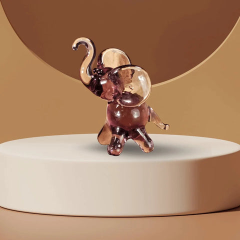 Purple Elephant Figurine, Mini Glass Murano Quality Lampworking Glass Figurine, Hand Made In Ukraine, A Great Addition To Your Collection