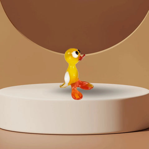 Duck Figurine, Mini Glass Murano Quality Lampworking Glass Figurine, Hand Made In Ukraine, A Great Addition To Your Collection