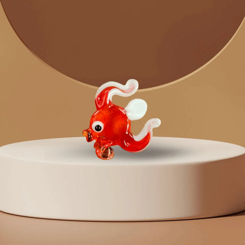 Red Fish Figurine, Mini Glass Murano Quality Lampworking Glass Figurine, Hand Made In Ukraine, A Great Addition To Your Collection