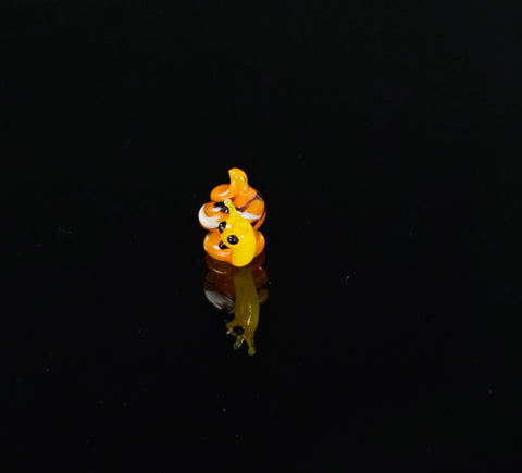 Orange Snail Figurine, Mini Glass Murano Quality Lampworking Glass Figurine, Hand Made In Ukraine, A Great Addition To Your Collection