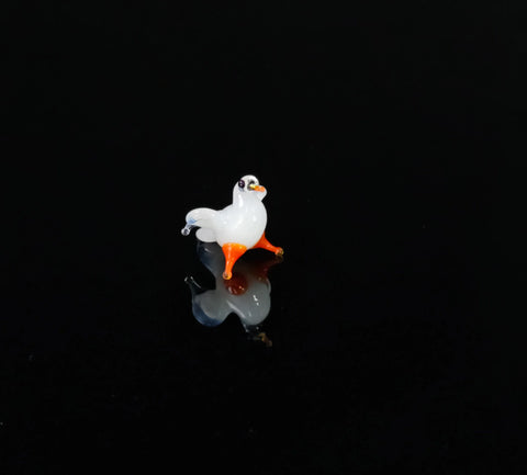 White Dove Figurine, Mini Glass Murano Quality Lampworking Glass Figurine, Hand Made In Ukraine, A Great Addition To Your Collection