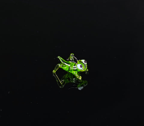 Grasshopper Figurine, Mini Glass Murano Quality Lampworking Glass Figurine, Hand Made In Ukraine, A Great Addition To Your Collection