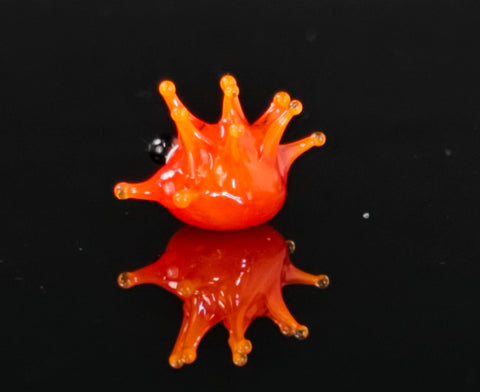 Red Sea Urchin Figurine, Mini Glass Murano Quality Lampworking Glass Figurine, Hand Made In Ukraine, A Great Addition To Your Collection
