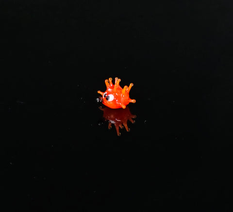 Red Sea Urchin Figurine, Mini Glass Murano Quality Lampworking Glass Figurine, Hand Made In Ukraine, A Great Addition To Your Collection