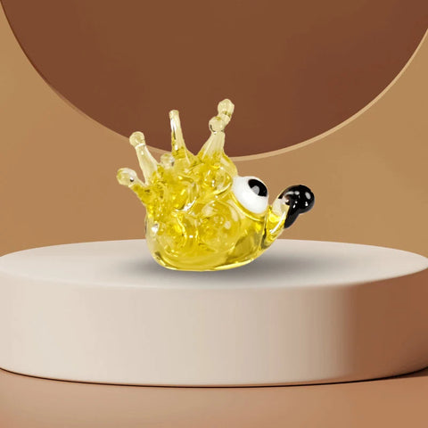 Amber Sea Urchin Figurine, Mini Glass Murano Quality Lampworking Glass Figurine, Hand Made In Ukraine, A Great Addition To Your Collection