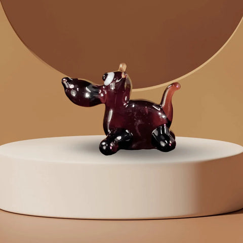 Scotty Dog Figurine, Mini Glass Murano Quality Lampworking Glass Figurine, Hand Made In Ukraine, A Great Addition To Your Collection