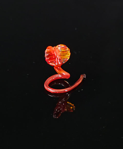 Red Cobra Figurine, Mini Glass Murano Quality Lampworking Glass Figurine, Hand Made In Ukraine, A Great Addition To Your Collection