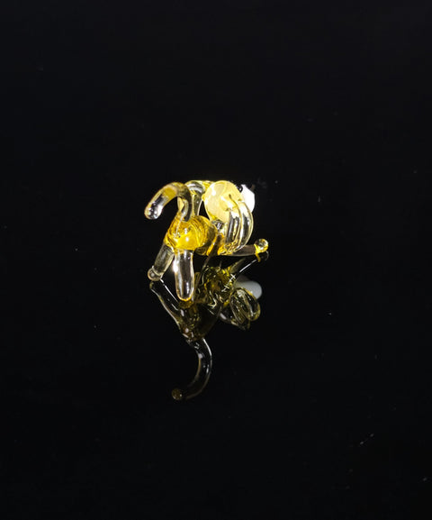 Amber Dog Figurine, Mini Glass Murano Quality Lampworking Glass Figurine, Hand Made In Ukraine, A Great Addition To Your Collection