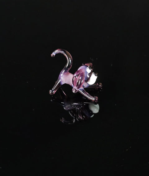 Purple Dog Figurine, Mini Glass Murano Quality Lampworking Glass Figurine, Hand Made In Ukraine, A Great Addition To Your Collection