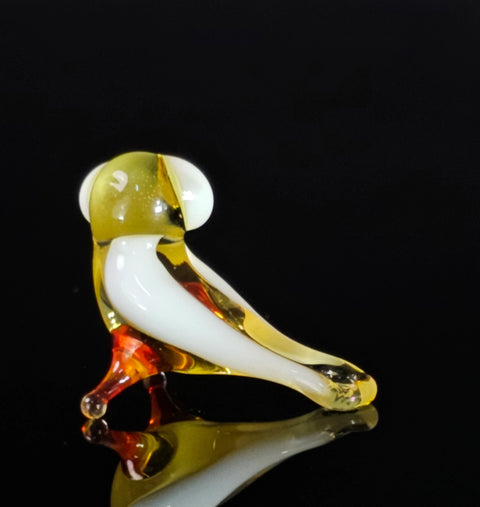 Amber Owl Figurine, Mini Glass Murano Quality Lampworking Glass Figurine, Hand Made In Ukraine, A Great Addition To Your Collection