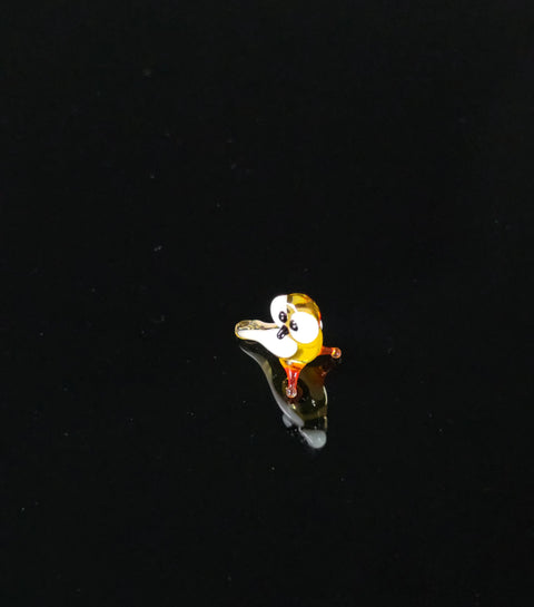 Amber Owl Figurine, Mini Glass Murano Quality Lampworking Glass Figurine, Hand Made In Ukraine, A Great Addition To Your Collection