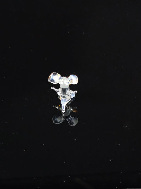 White Dog W Bone Figurine, Mini Glass Murano Quality Lampworking Glass Figurine, Hand Made In Ukraine, A Great Addition To Your Collection