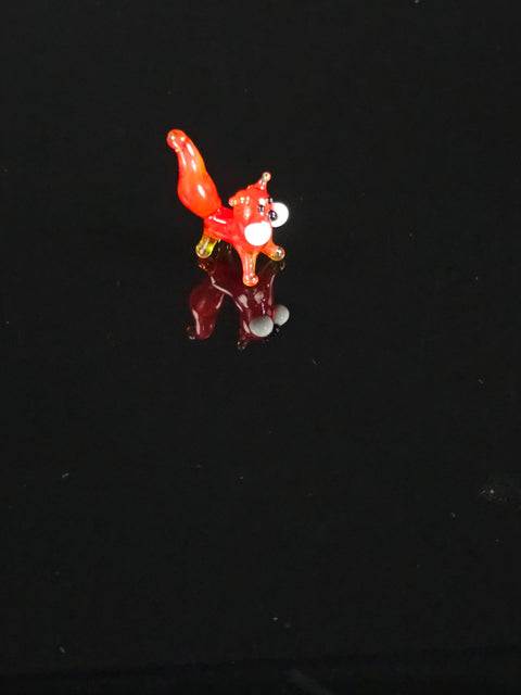 Red Cat Figurine, Mini Glass Murano Quality Lampworking Glass Figurine, Hand Made In Ukraine, A Great Addition To Your Collection