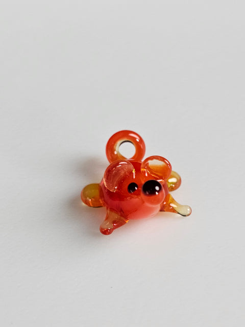 Red Mouse Figurine, Mini Glass Murano Quality Lampworking Glass Figurine, Hand Made In Ukraine, A Great Addition To Your Collection
