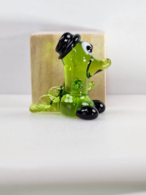 Crocodile Figurine, Mini Glass Murano Quality Lampworking Glass Figurine, Hand Made In Ukraine, A Great Addition To Your Collection