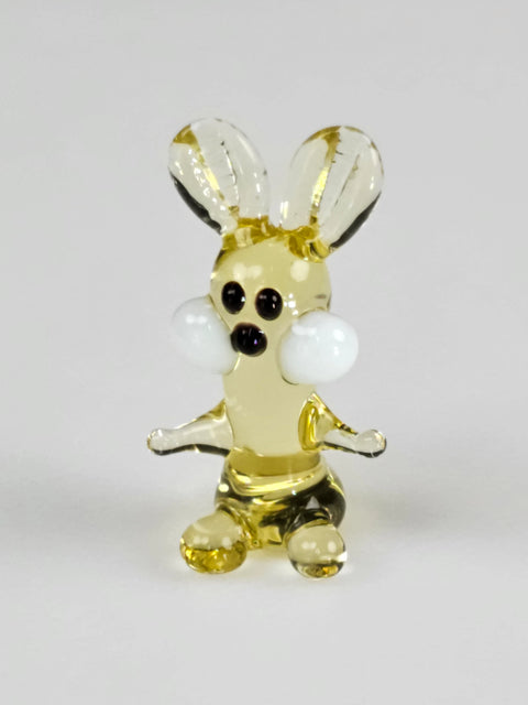 Amber Glass Rabbit Figurine, Handmade Murano Quality Design - Small