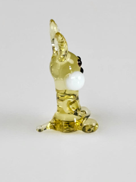 Amber Rabbit Figurine, Mini Glass Murano Quality Lampworking Glass Figurine, Hand Made In Ukraine, A Great Addition To Your Collection