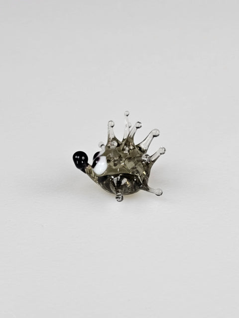 Grey Sea Urchin Figurine, Mini Glass Murano Quality Lampworking Glass Figurine, Hand Made In Ukraine, A Great Addition To Your Collection