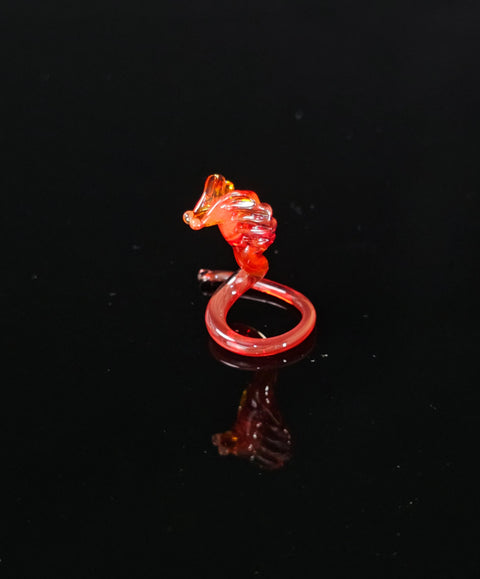Red Cobra Figurine, Mini Glass Murano Quality Lampworking Glass Figurine, Hand Made In Ukraine, A Great Addition To Your Collection