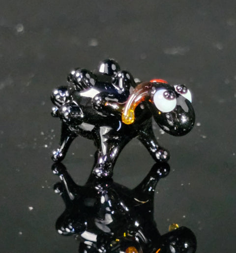 Black Sheep Figurine, Mini Glass Murano Quality Lampworking Glass Figurine, Hand Made In Ukraine, A Great Addition To Your Collection